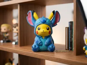 Pikachu in Stitch Hoodie - Cute Printable Figure