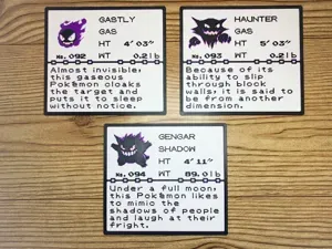 Pokemon Pokedex Gastly Haunter Gengar