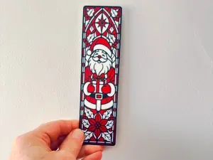 Stained Glass Father Christmas Bookmark