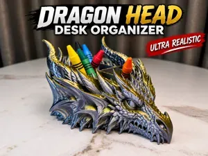 Ultra Realistic Dragon Head Desk Organizer