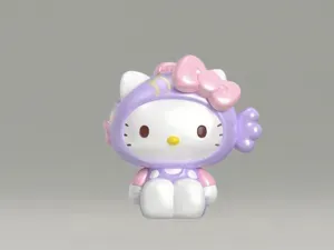 锦鲤凯蒂猫kitty-三丽鸥摆件可爱萌物潮玩手办盲盒公仔女童涂色