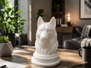 Husky Bust – Detailed Dog Statue for 3D Printing