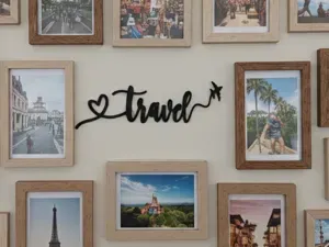 Travel Script Wall Art / Urlaub Wanddekoration