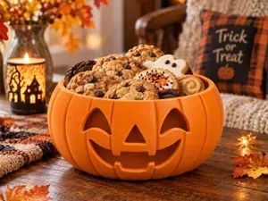 Halloween Pumpkin Candy Bowl – Cookie & Treat Dish
