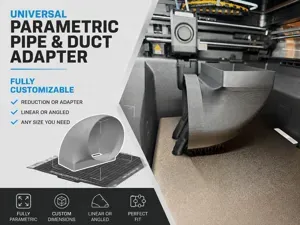 Parametric Pipe & Duct Adapter (Straight & Angled)