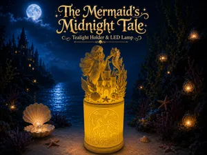The Mermaid’s Midnight Tale – LED Tealight & Lamp