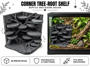 Corner Tree-Root Shelf — Multi-Level backsplash