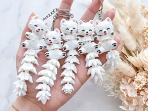 Fluffy Tails Cute Flexi Samoyed Dog - Toy/Keychain