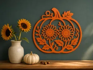 Sunflower Pumpkin – Autumn Wall Decor