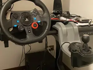 Shift support for desk racing simulator