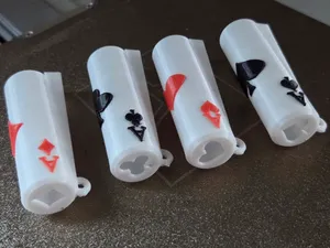 Clipper lighter case/keychain - 4 aces
