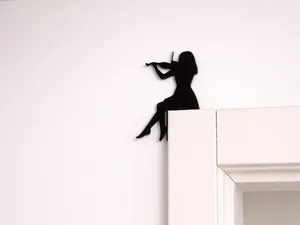 Violinist Silhouette Door Frame
