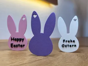 Hase Geschenkanhänger mit Herz im Ohr