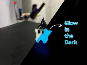 Cute Ghost with Witch Hat (Glow in the Dark)