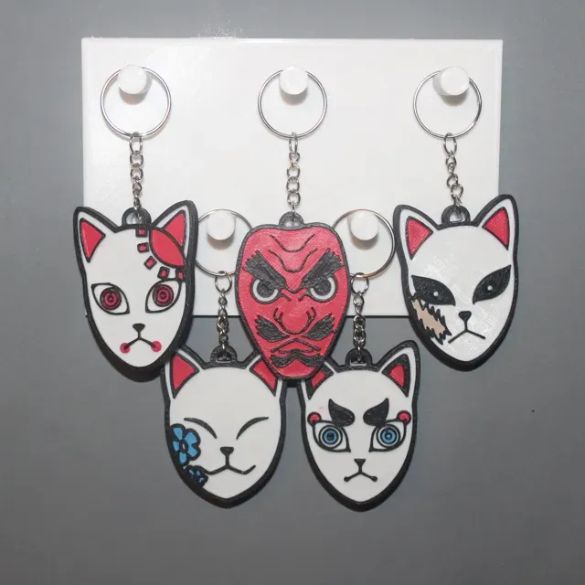 Porte clé Demon Slayer Kitsune mask lot de 5 — Фото 3 из 7