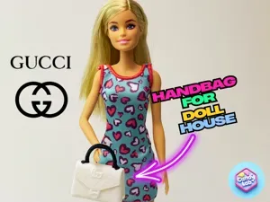 Miniature Gucci-Style Bag For Fashion Doll House