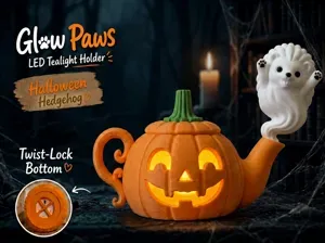 Hedgehog Glowpaws Tea Light Holder Teapot