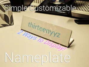 Simple Name Desk Display Nameplate (CUSTOMIZABLE)