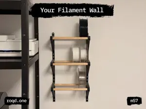 Wall-Mounted Dual-Rail Filament Spool Rack