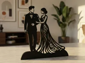 Elegant Couple Silhouette - Modern Art Decor