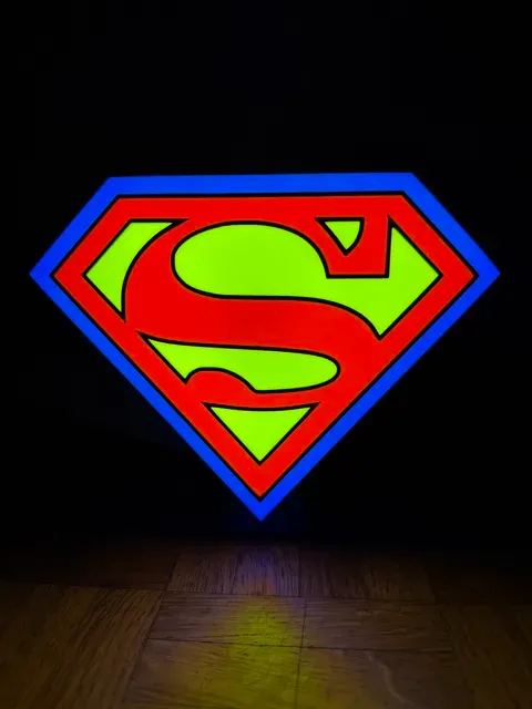 Superman Logo LED Lightbox – High-Quality 3D Print — Фото 2 из 2