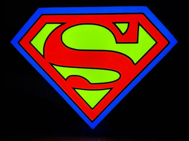 Superman Logo LED Lightbox – High-Quality 3D Print