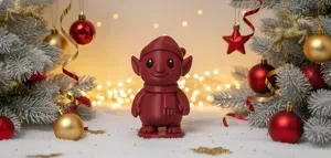 Elf in Hat and Scarf Christmas Figurine