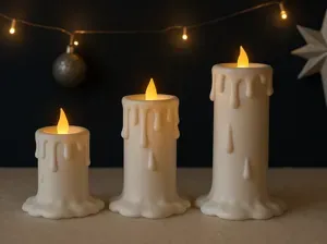 3 Tealight Holder * Candle with melting Wax