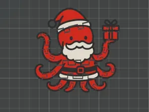 Flexi Santa Octopus – Christmas Articulated Figure