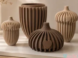 Ribbed Acorn Box & Decor