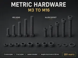 Metric Hardware M3-M16 Screws Nuts Washers