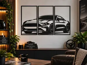 Cadre mural 3 pièces – Muscle Car Iconique