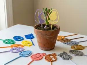 Decorative Easter Egg Plant Stakes & Pot Decor