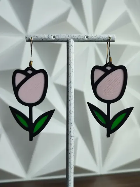 Aretes Tulipán Blush — Image 3 of 4