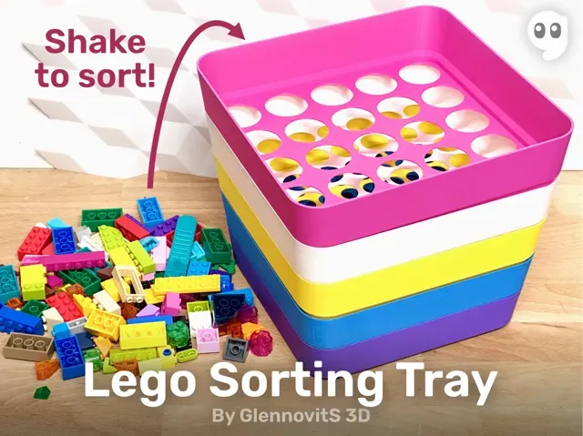 Brick Sorting Tray - stackable compact organizer