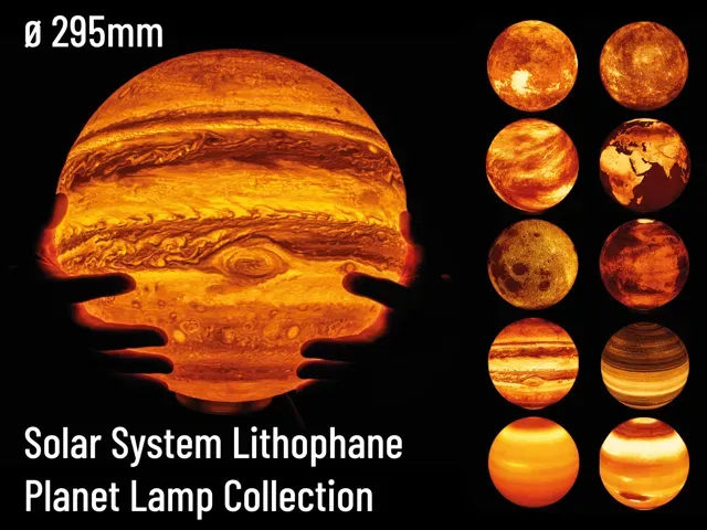 Solar System Lithophane Planet Lamps - ⌀295mm