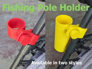 Fishing pole holder for folding chair