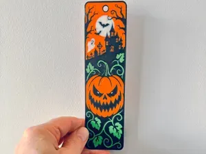 Halloween Pumpkin Haunted House, Ghost Bookmark