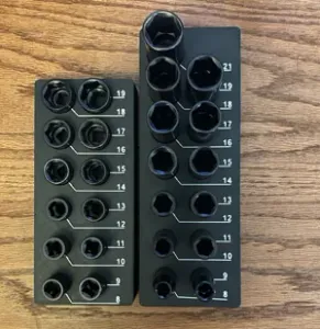(6 variations) 3/8"dr Impact Metric Socket holders