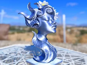 Swirl Hair Female Bust Vase