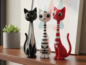 Minimalist Stylized Cats