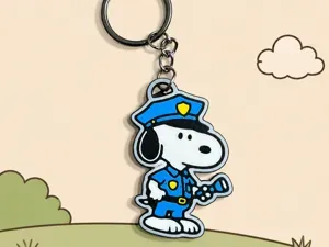 adorable Snoopy Police Keychain