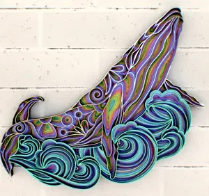 Whale Mandala Pattern 3D Layer Wall Art