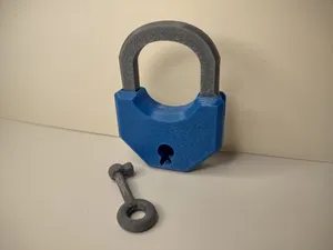 Functional Padlock with Key. UPDATED: NEW KEY