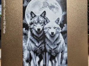 Wolf Under The Full Moon - Hueforge 132x235