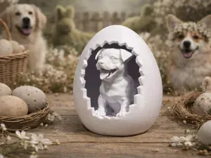Happy Easter Egg with Jack Russell Terrier dog