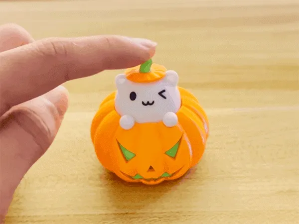 万圣节解压南瓜猫猫(3D打印轴体,也可以装键盘轴) — Фото 4 из 5
