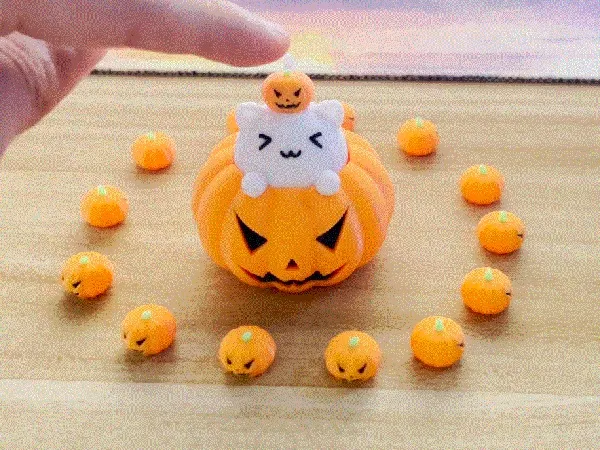 万圣节解压南瓜猫猫(3D打印轴体,也可以装键盘轴) — Фото 5 из 5