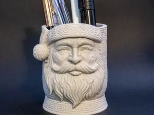 Santa Claus Pen Holder Cup Organizer Desk Planter