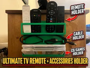 Tv remote and accessories holder